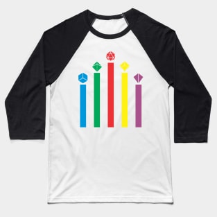 Rainbow Dice Rocket Baseball T-Shirt